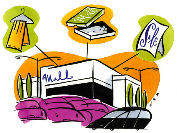 Mall - editorial illustration